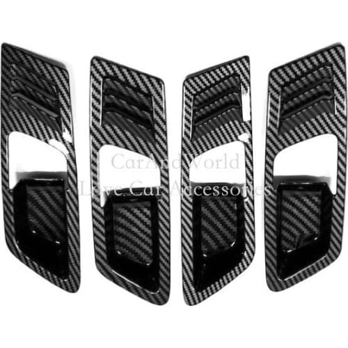 For Toyota C-HR CHR 2017-2021 Carbon Fiber Interior Door Handle Bowl Cover Trims Catch Frame Molding Garnish Car Accessories