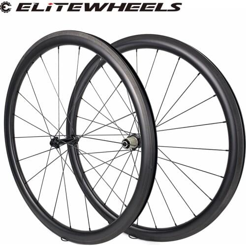 ELITEWHEELS Super Light Weight 700C Road Bike Carbon Wheels Aero Cycling Wheelset BITEX 305F 305R Straight Pull Hub Sapim CX Ray