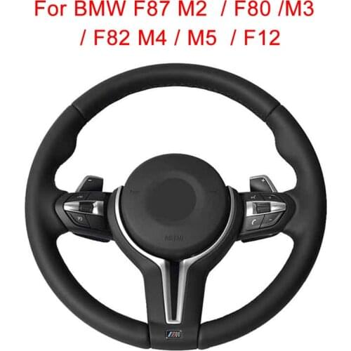 Customized Car Steering Wheel Cover For BMW F87 M2 2015-2017 / F80 M3 2014-2017 / F82 M4 M5 Leather Braid For Steering Wheel