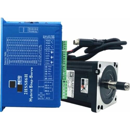 Closed loop Stepper Motor Driver Kit 86J18118EC-1000 + 2HSS86H NEMA34 8.5Nm 6A 2 Phase Stepper Motor Driver