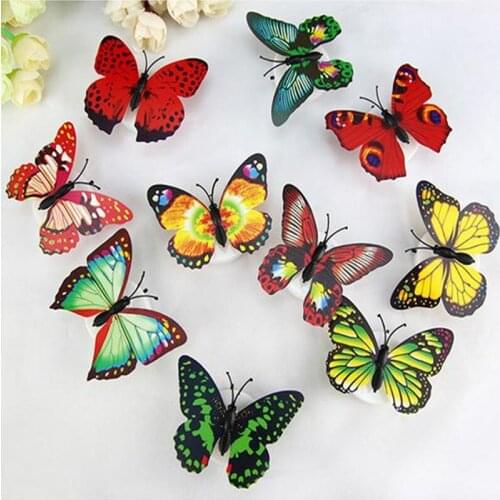Creative colorful luminous butterfly small night light can paste LED decorative wall lights on the ground wholesale manufacturer