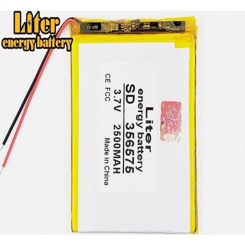 356575 3.7v 2500mah Lithium Polymer Battery With Board For Mp4 Gps Tablet Pc Pda Liter energy battery