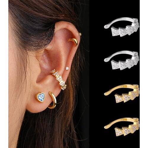 1Pc Stainless Steel Cz Ear Cuff Fake Piercing Jewelry For Women Adjustable Earcuff Without Piercing Conch Cuff Earrings Jewelry
