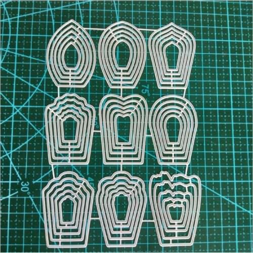 Hot Sale 9pcs Different Flowers Petal Stencil Metal Cutting Dies Cut Practice Hands-on DIY Scrapbooking Album Craft dies Tool