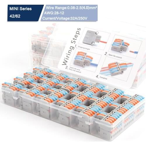 Boxed Mini Electric Splitter Quick Push-In Wire Connector Universal Compact Terminal Block For Home Led Light Cable connectors