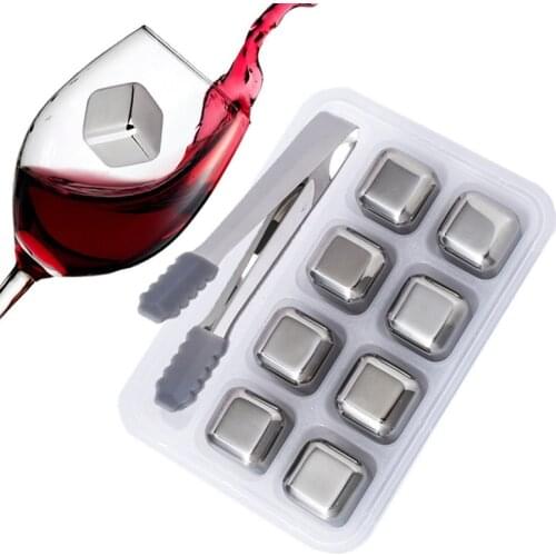 Reusable Stainless Steel Ice Cube Bar Cooler Cola Beer Red Wine Whiskey Beverage Cooler Household Food Grade Cooler Accessories