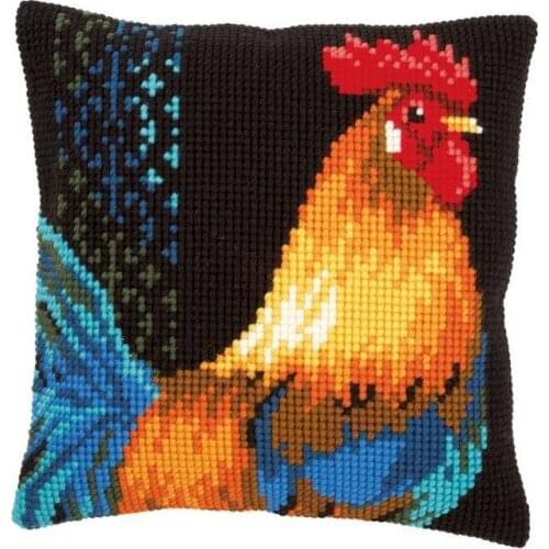 Chickens Latch Hook Pillow Sets Forest Style Cushion Embroidered Crafts Latch Hook Rug Kits DIY For Needlework Punk Stripes