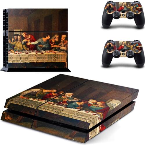 Famous Painting Decal PS4 Skin Sticker for Playstation 4 Console Protection Film +2Pcs Controllers Cover