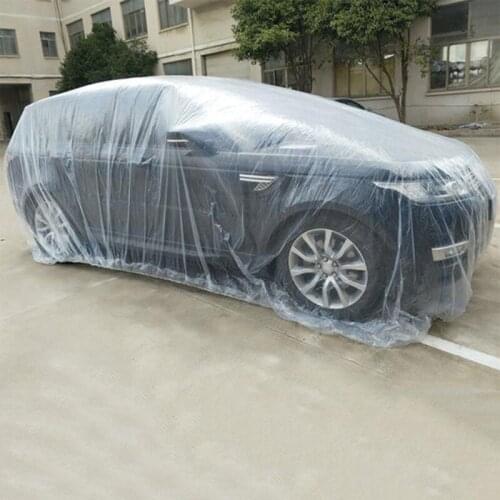 Disposable Car Covers Waterproof Transparent Plastic Dustproof Cover Rain Covers Universal SUV Car Cover Rain Dust Snow Garage