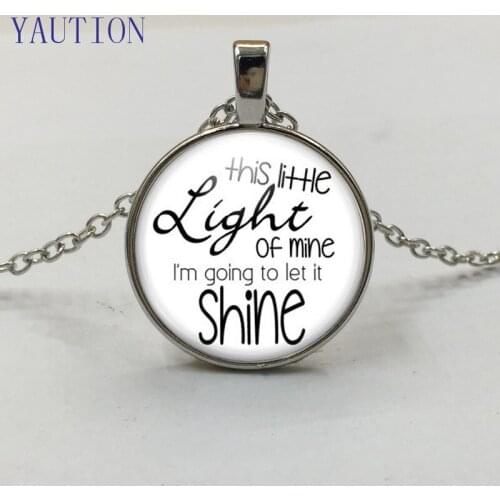 This Little Light of Mine Necklace Christian Songs Vacation Bible School Church Friend Gifts Religious Women Men Jewelry