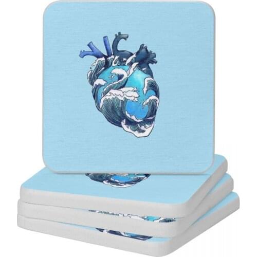 Beneath The Waves Diatomite Square Round Coaster Quick-drying Cup Bonsai Mat Soap Toothbrush Pad Diameter 10cm