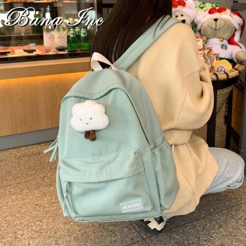 New Waterproof Nylon Women Backpack Large Capacity Solid Color Men Travel Bag Unisex College Schoolbag Laptop Backpacks