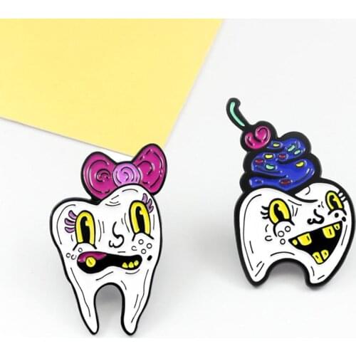 Dental Brooch Ice Cream Sweet Tooth Cute BABY TOOF Enamel Pin Backpack Coat Beautiful Badge Children Friends Gifts 2019