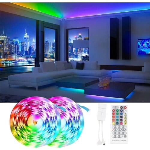 LED Strip Light RGB 5050 SMD Flexible Ribbon fita led light strip Brightness 5M 15M 30M Tape Diode DC 24V Remote Control Adapter