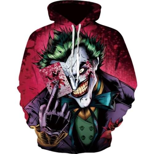 Clown Printed Sweatshirt Men 3D Graphic Long Sleeve Fashion Black Hoodie Autumn Casual Clothes Hip Hop Streetwear Men Hoody