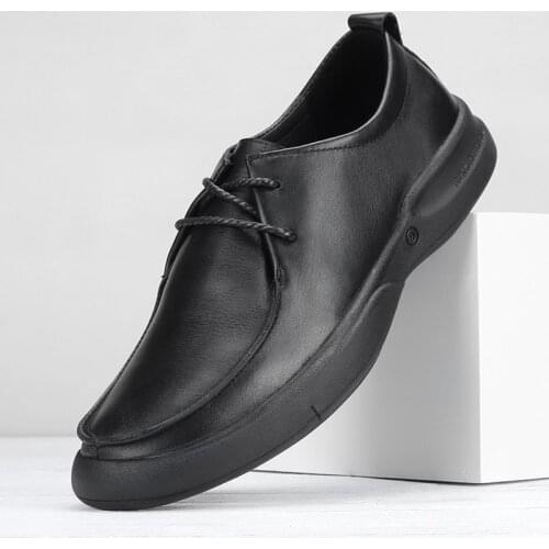 Vintage Genuine Leather Dress Shoes Breathable Men Designer Wear-resistant Flats Solid Color Thick Bottom Leisure Shoe Plus 48