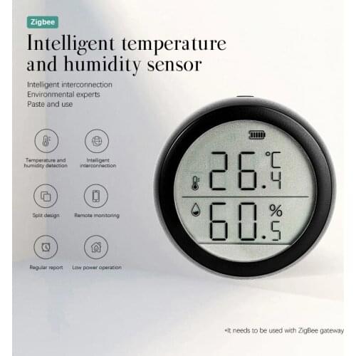 Tuya ZigBee Smart Temperature And Humidity Sensor Battery Powered ZigBee Smart Home Security Work With Alexa Google Home