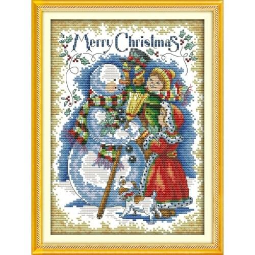 Everlasting Love Merry Christmas Ecological Cotton Chinese Cross Stitch Kits Counted Stamped 11CT 14CT New Year Sales Promotions