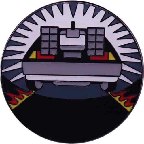 Back To The Future Cool Collectable Pin Featuring the car we all wished we had - the Delorean - whizzing off into the distance