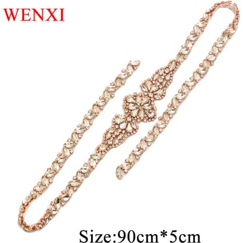 WENXI (30 pcs) Wholesale Luxury Crystal Rhinestones Appliques Accessories Banding Sew On Wedding Gown Belt WX896