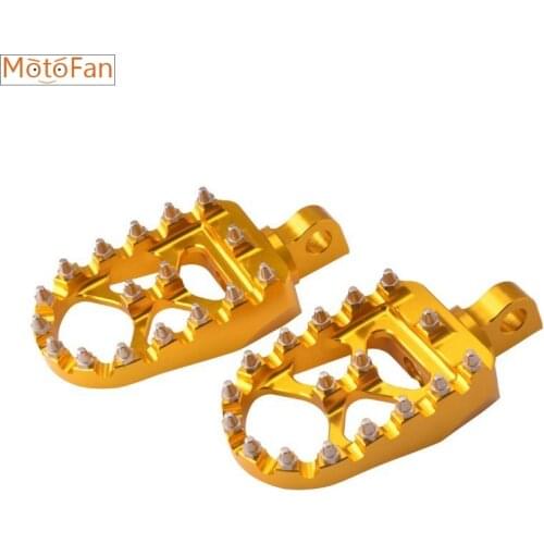 Gold Bicycle Highway Footrest Front Rider Peg Offroad Wide Foot Pegs Pedals MX Rotating Style Fit For Harley Dyna Chopper Bobber