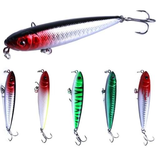 1PC Water Surface 9.1G/8CM 3D Eyes Hard Bait Floating Bait Topwater Pencil Lure Sea Fishing Lure Artificial Lure Bass Fishing