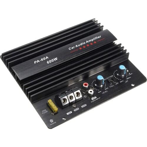 12V 600W PA-60A Lossless Sound Speaker High Power Amplifier Board Accessories Bass Subwoofer Mono Channel Car Audio HIFI Module