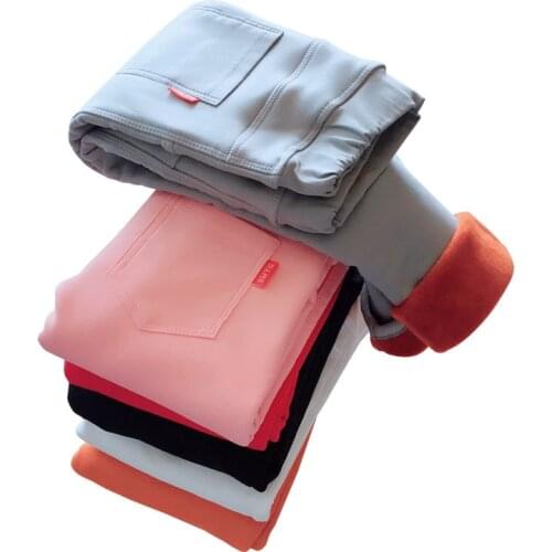 2020 Girls Winter Fleece Warm Casual Pencil Pant Baby Kids Children Trousers