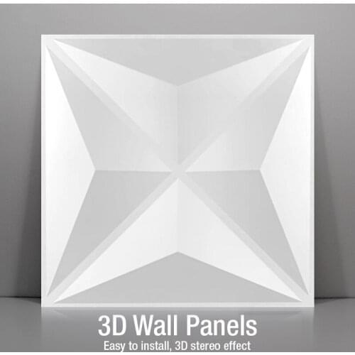 30x30cm 3D Art Wall Panel Wall Diamond Shiny Star Wood Carving Flower Embossed 3D Pearlescent Colorful Wedding Decor Wall Sticke