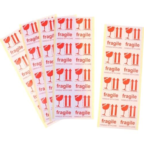 40pcs of Self-adhesive Shipping Label Stickers Fragile Handle With Care Warning Label Sticker