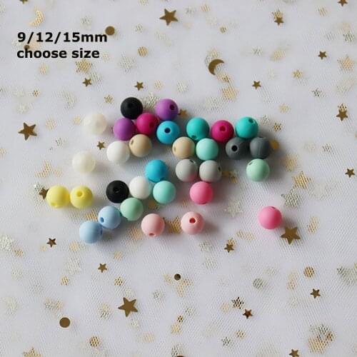 50Pcs 9/12mm Round Silicone Beads Loose Teether Beads For Jewelry Making Baby Toys DIY Necklace Teething Siliconen Kralen Bead