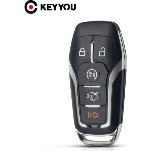 KEYYOU For Ford Mustang Edge Explorer Fusion Mondeo Kuka 2015-2017 5 Buttons Smart Car Remote Key Shell Case Fob Cover