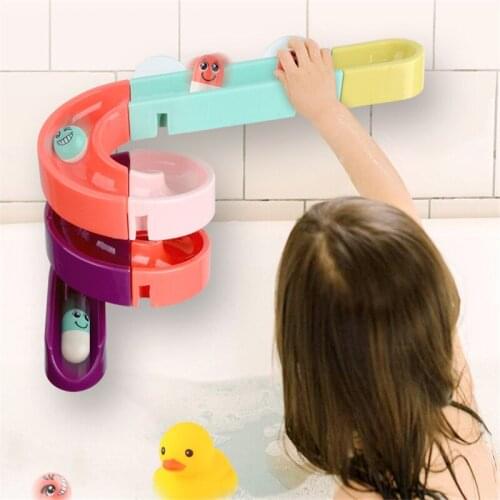 Baby Bath Toys Wall Suction Cup Marble Race Orbits Track Kids Bathroom Bathtub Kids Play Water Games Toy Shower Swimming Toy Set