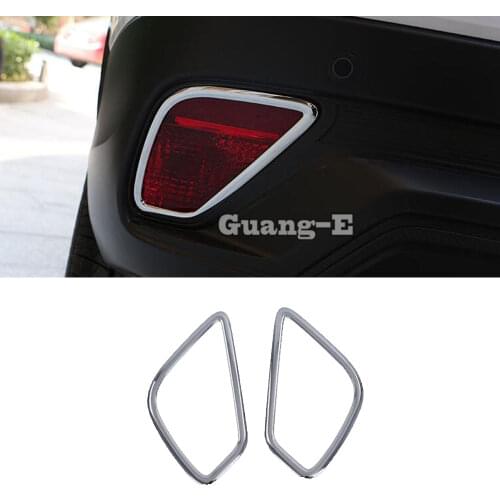 For Mitsubishi Eclipse Cross 2017 2018 2019 2020 Detector ABS Chrome Trim Rear Back Tail Rear Fog Light Lamp Frame Stick 2pcs