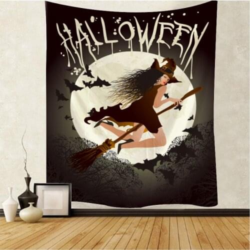 Halloween Tapestry Art Deco Blanket Curtain Hanging Home Bedroom Living Room Decoration Pumpkin Ghost Skull