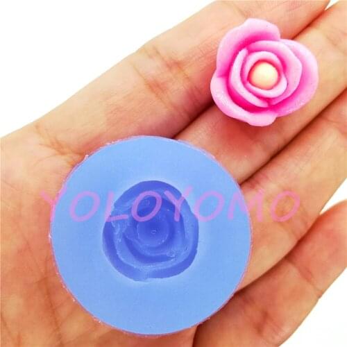 H422YL 18.0mm Fancy Rose Silicone Mold Resin Art Jewelry Earrings Necklace Pendant Nail Beauty Making Fondant Decoration Candy