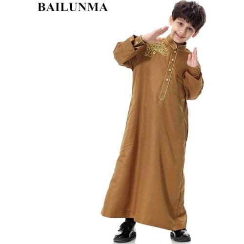 Cotton Children abaya arab dress for men islamic children clothing