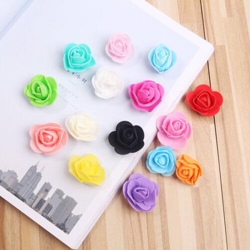 50pcs/lot Artificial Flower PE Rose Flower Head Wedding Party Home Decoration DIY Wreath Scrapbook Craft Gift Box Fake Flower