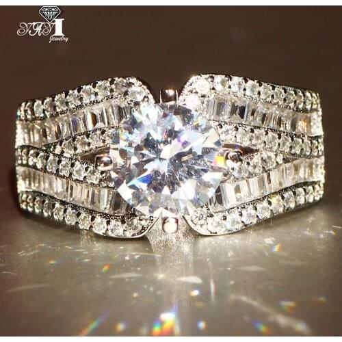 YaYI Fine Jewelry Fashion Princess Claw Set Cut White Cubic Zirconia Silver Color Engagement Wedding Party Leaves Gift Rings