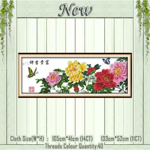 Wealth and good fortune decor painting counted print on the canvas DMC 11CT 14CT kits NKF Cross Stitch embroider needlework Sets