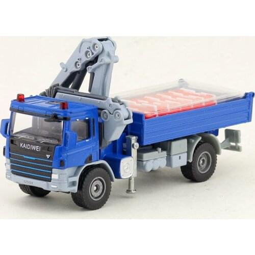 1:50 Scale Truck With Crane Toy Car Engineering Vehicle Diecast Model Educational Collection Gift For Children