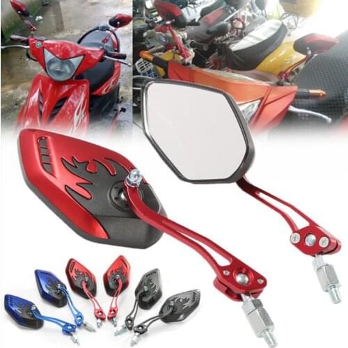 Motorcycle rearview mirror flame pattern rearview mirror electric car modified rearview mirror reflector Motorcycle Accessories