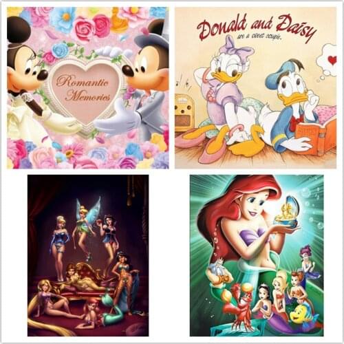 Diamond Painting Kit 5D DIY Cartoon Fairy Princess Cross Stitch Sexy Girls Mosaic Set Rhinestone Wall Sticker Home Decoration