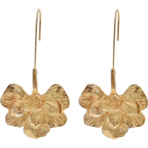 New Summer Gold Alloy Flower Drop Earrings for Women Bohemain orecchini Beach Earring Holiday Wedding Party Jewelry Gift