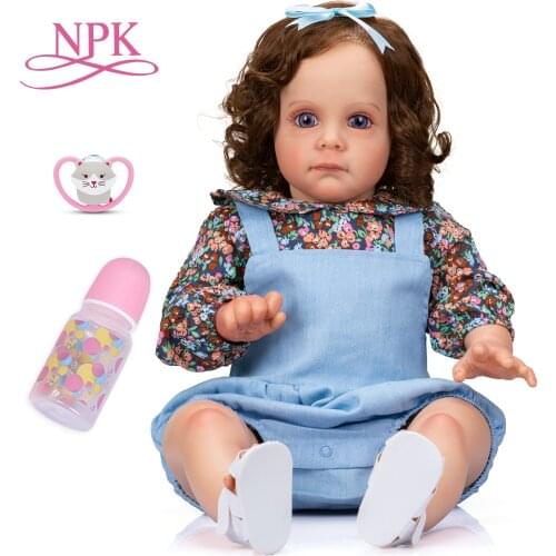NPK 60CM Maggie Handmade High Quality Reborn Toddler Detailed Lifelike Painting Rooted Long Curly hair Collectible Art Doll