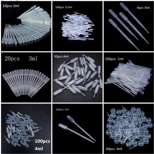 1/2/3/4ml Disposable Pipettes Plastic Squeeze Transfer Pipettes Dropper Silicone Mold For UV Epoxy Resin Craft Jewelry Making