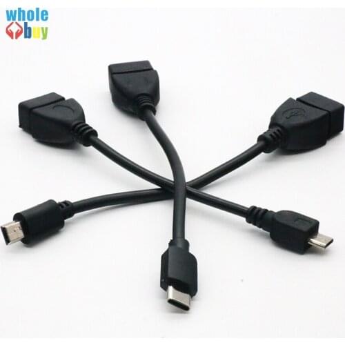 OTG Adapter Micro USB/Mini USB/ Type C OTG USB Cable for Samsung Xiaomi Android Phone for Flash Drive 200pcs/lot