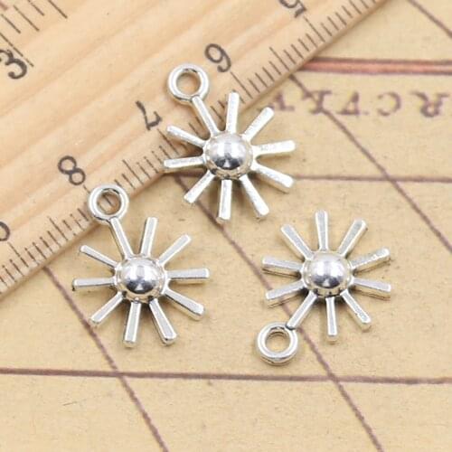 20pcs Charms Sunflower Flower 18x14mm Tibetan Silver Color Pendants Antique Jewelry Making DIY Handmade Craft