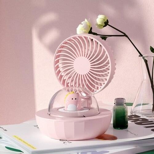 Cute Pet Portable Fan Mini Water Spray Mist Fan USB Dinosaur Air Humidificador with Atmosphere Lamp for Home Office