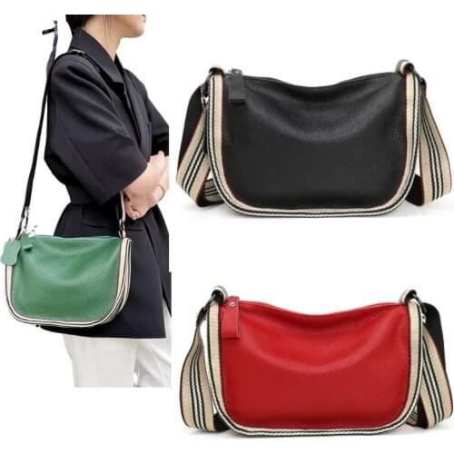 Casual Hobos Large Capacity Soft Genuine Leather Womens Shoulder Bag Ladys Solid Color Fashion Designer Messenger Bag Handbags